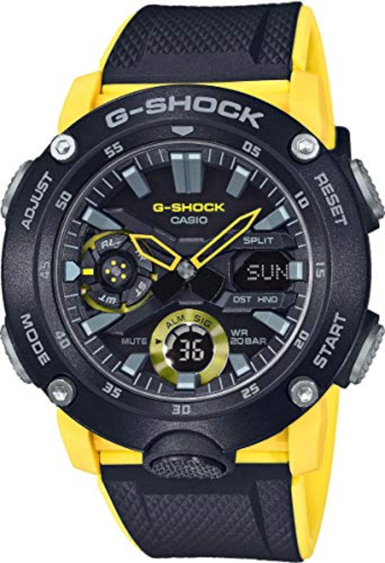 RRP £99.00 Casio G-Shock Herren Harz Uhrenarmband GA-2000-1A9ER