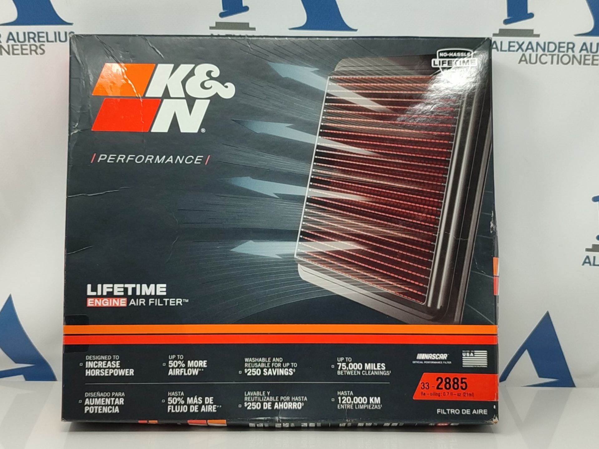 RRP £58.00 K&N Engine Air Filter: High Performance, Premium, Washable, Replacement Filter: Compat - Image 2 of 3