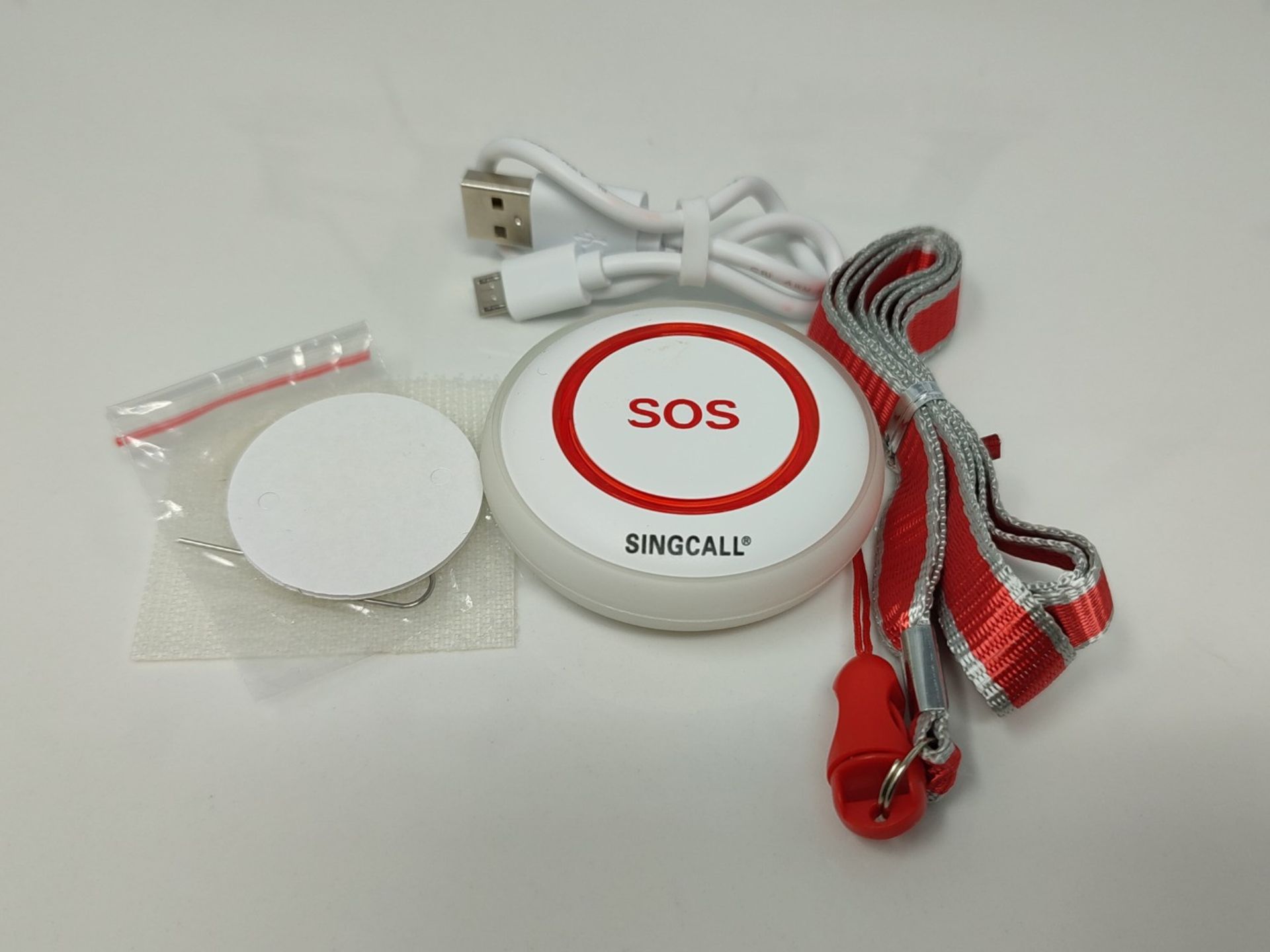 SINGCALL Smart SOS Emergency Button Alarm For Handicapped Caregiver Pager Wireless Nur - Image 2 of 3