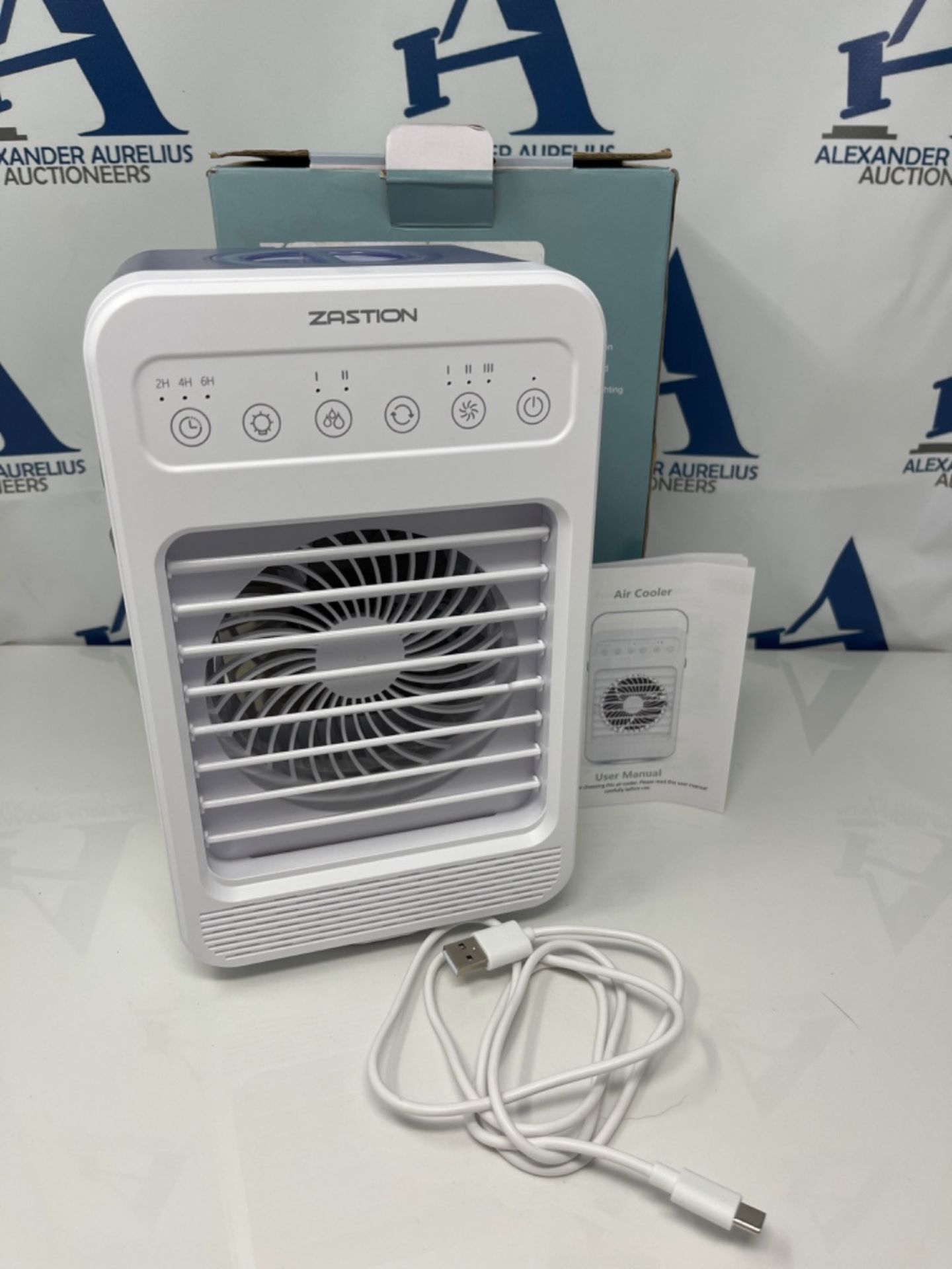 Air Cooler, ZASTION 90° Oscillating Portable Mobile Air Conditioner, 4 In 1 Mini Evap - Image 2 of 3