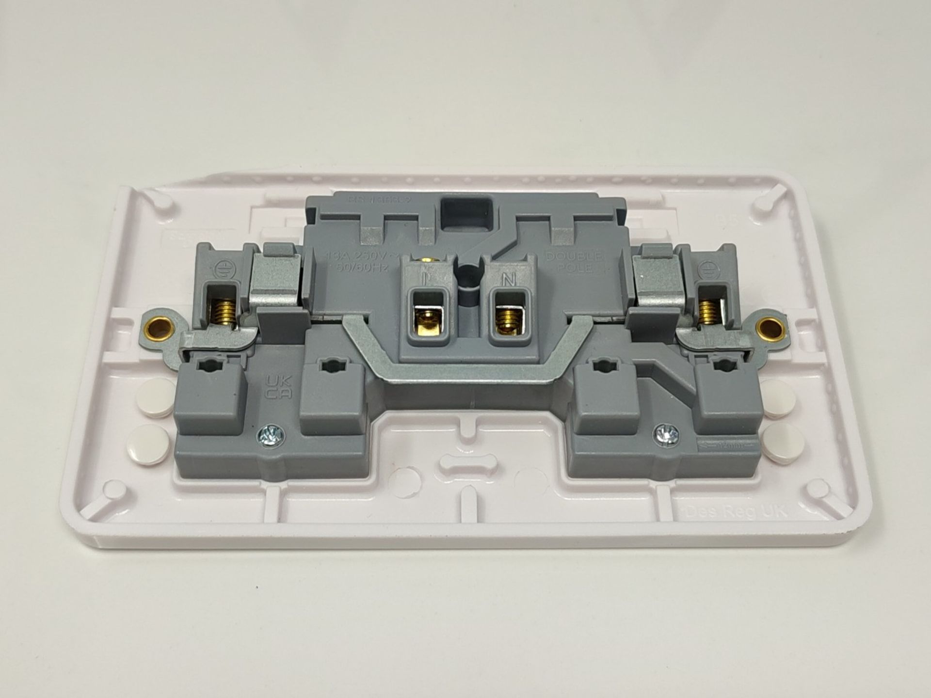 Schneider Electric Lisse White Moulded - Switched Double Power Socket, Double Pole, 13 - Image 3 of 3