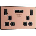 BG Electrical Evolve Double Switched Power Socket with 2 USB Charging Ports (3.1A), 13