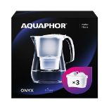 [INCOMPLETE] AQUAPHOR Water filter jug Onyx White incl. 3 MAXFOR+ filters I Table top