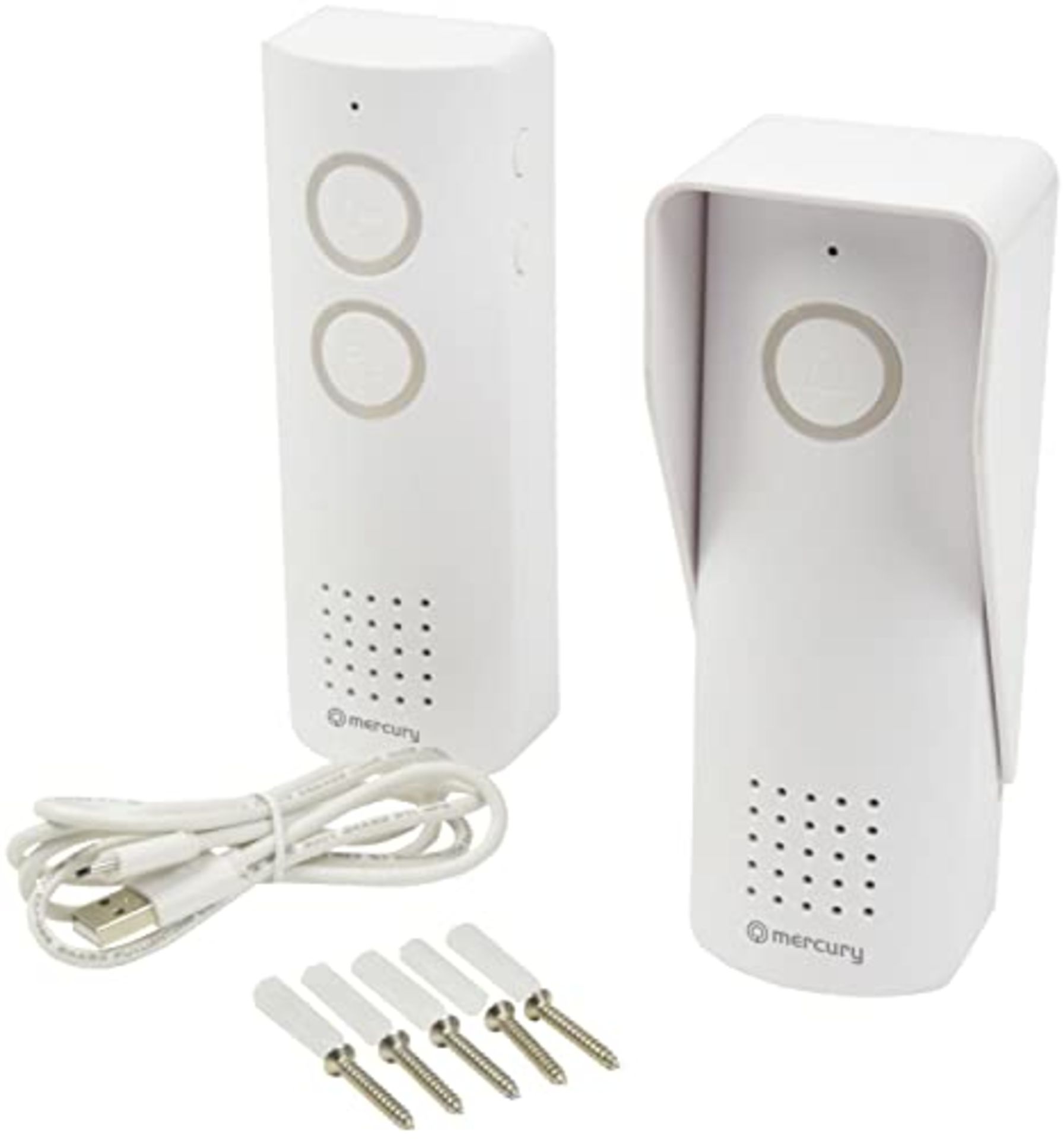 RRP £79.00 Mercury Wireless Digital Intercom/Doorbell | 2.4Ghz, White