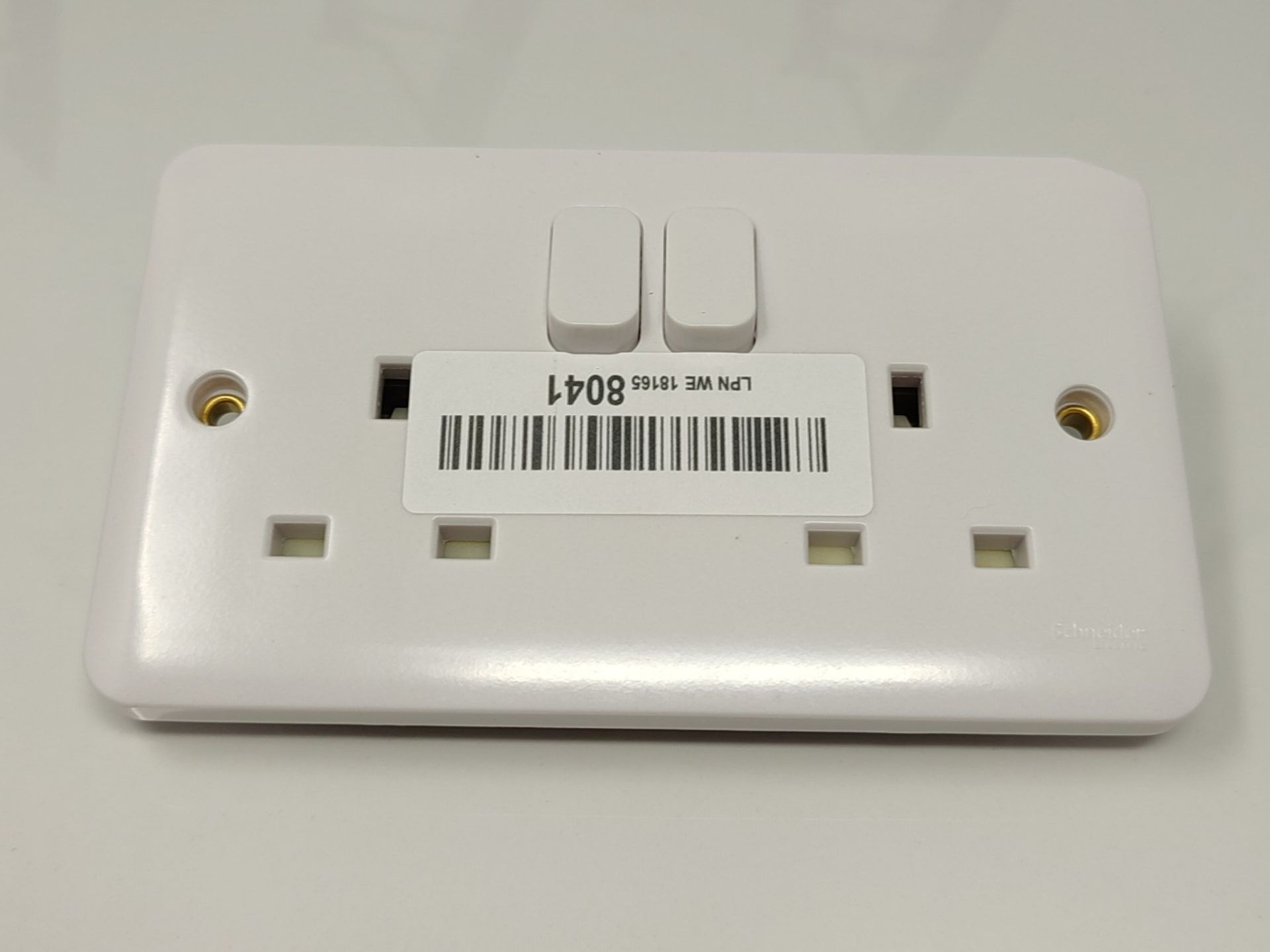 Schneider Electric Lisse White Moulded - Switched Double Power Socket, Double Pole, 13 - Image 2 of 3