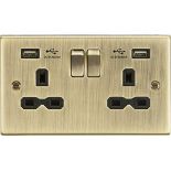 Knightsbridge CS9224 CS9224AB 13A 2G Switched Socket with Dual USB Charger A + A (2.4A