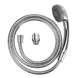 WENKO WK22866 handbasin-Mobile Hand Stainless Steel Shower Hose, Silver Shiny, 6.5 x 1