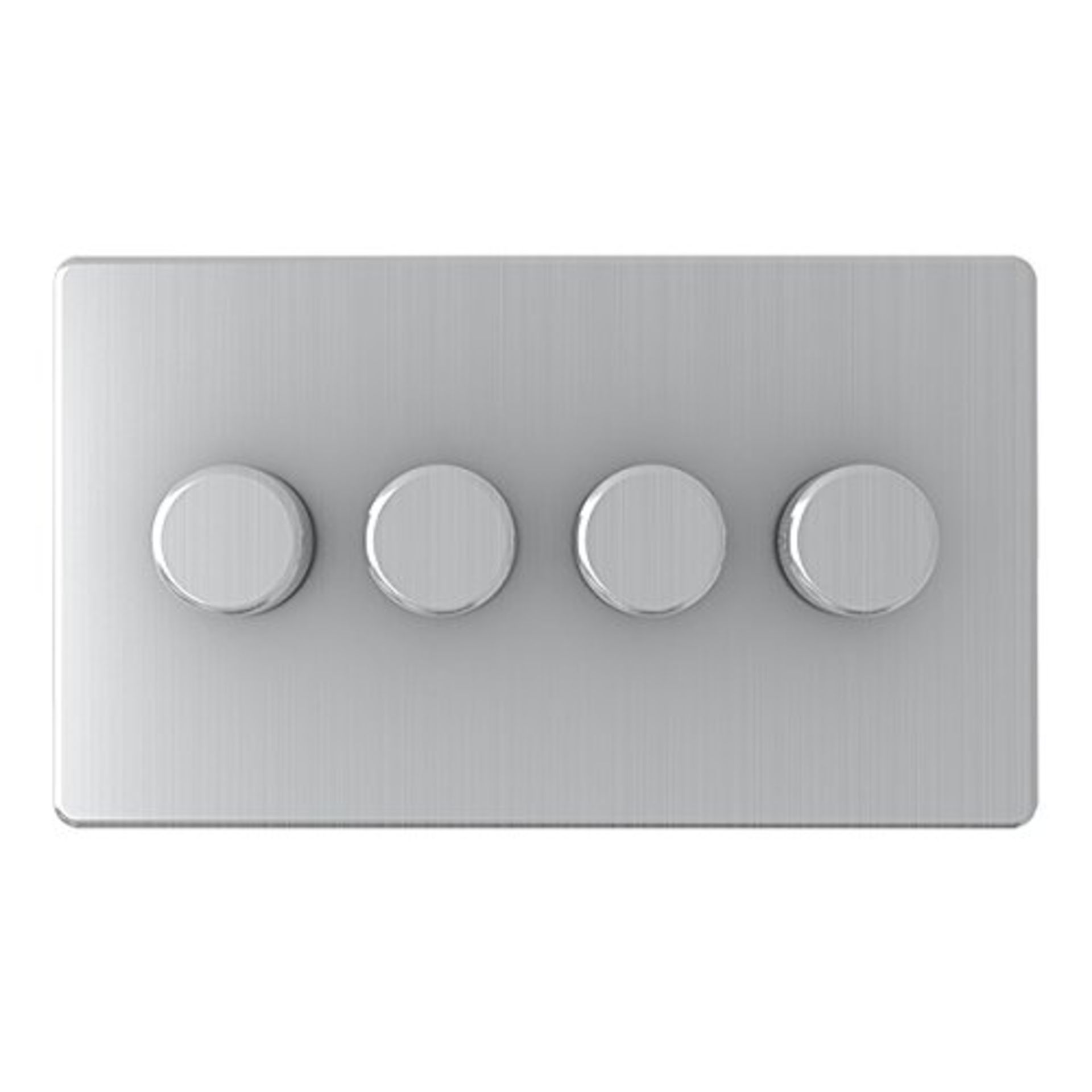 AET SL4GDIM4 Screwless Satin Chrome Flat 4 Gang Dimmer 400W, 400 W