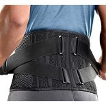 FREETOO Air Mesh Back Support Belt for Men Women Lower Back Pain Relief with 7 Stays,