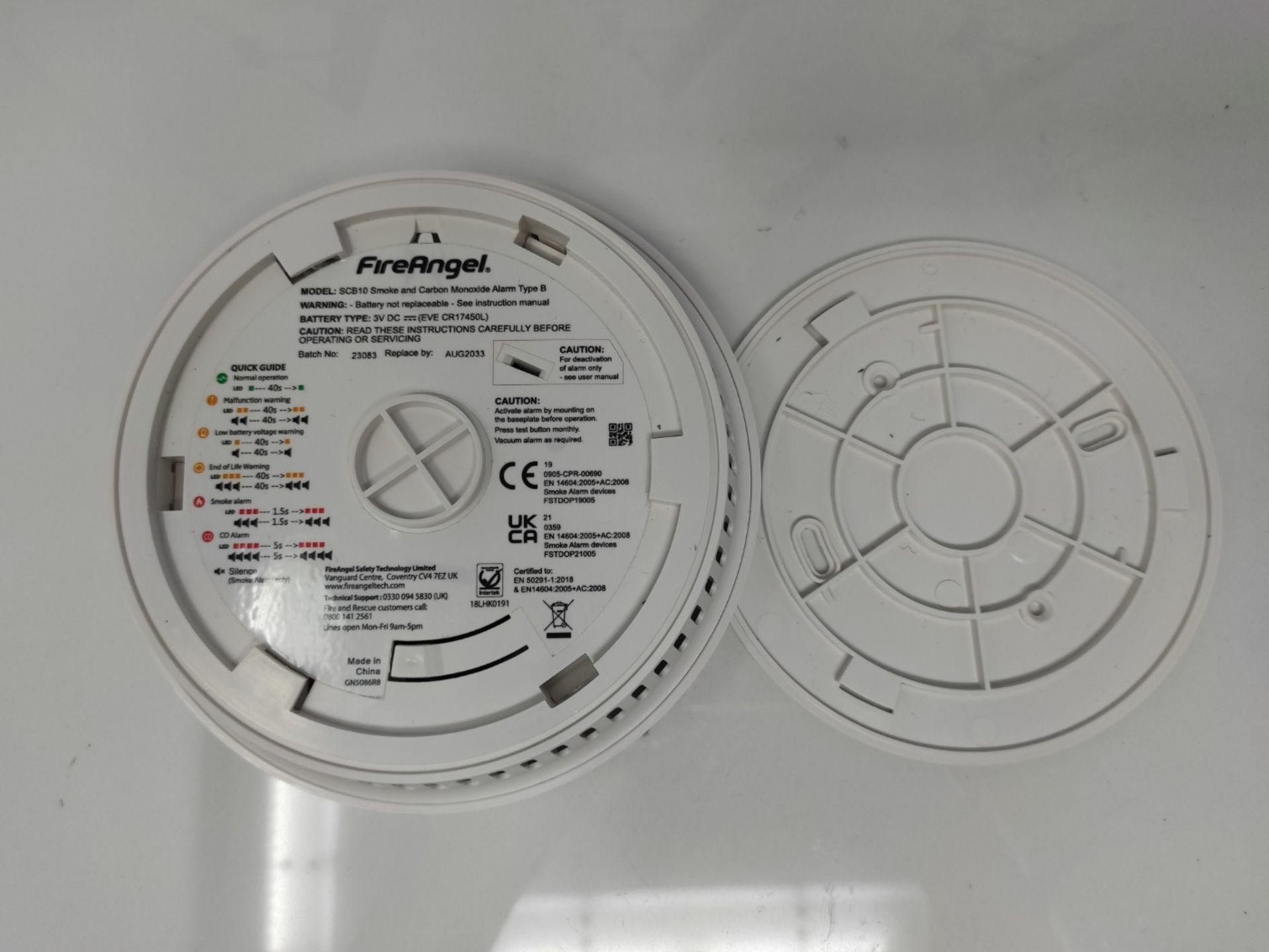 FireAngel SCB10-R Smoke and CO Alarm , White - Image 3 of 3