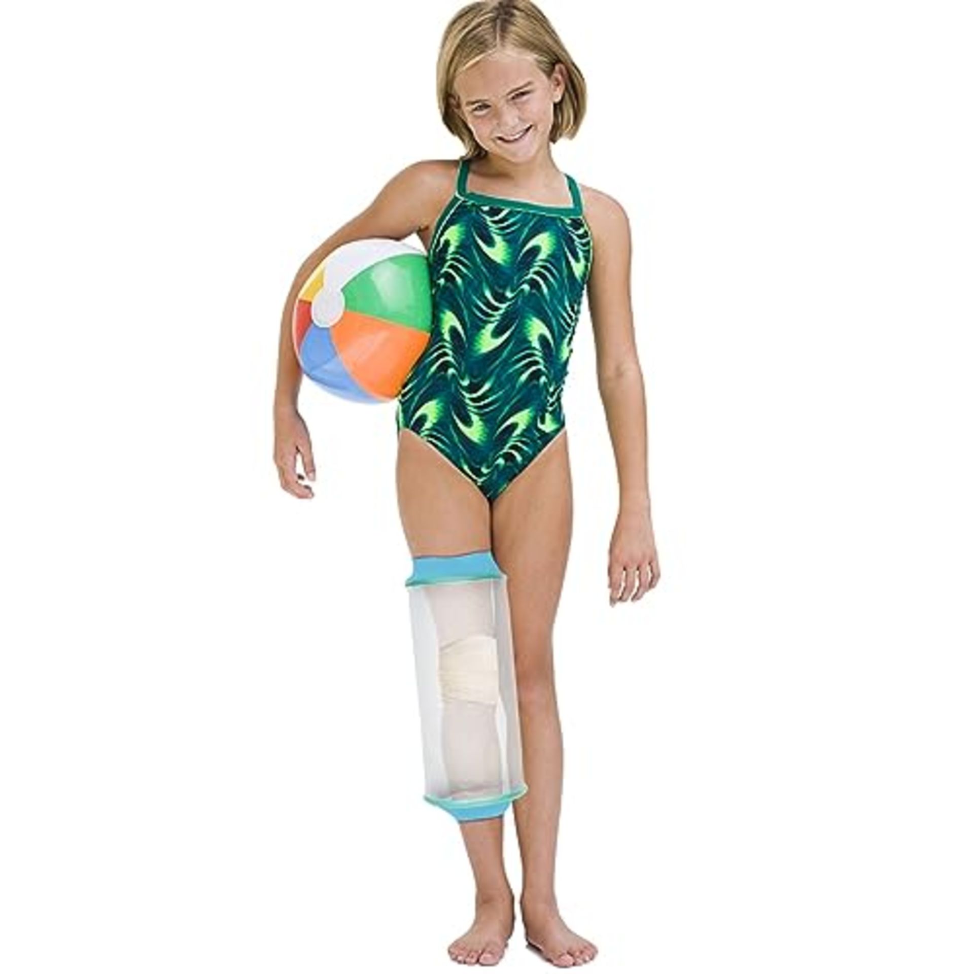 SUPERNIGHT Teenager Waterproof Leg Cast Cover for Shower - Protects Child's Knee Wound