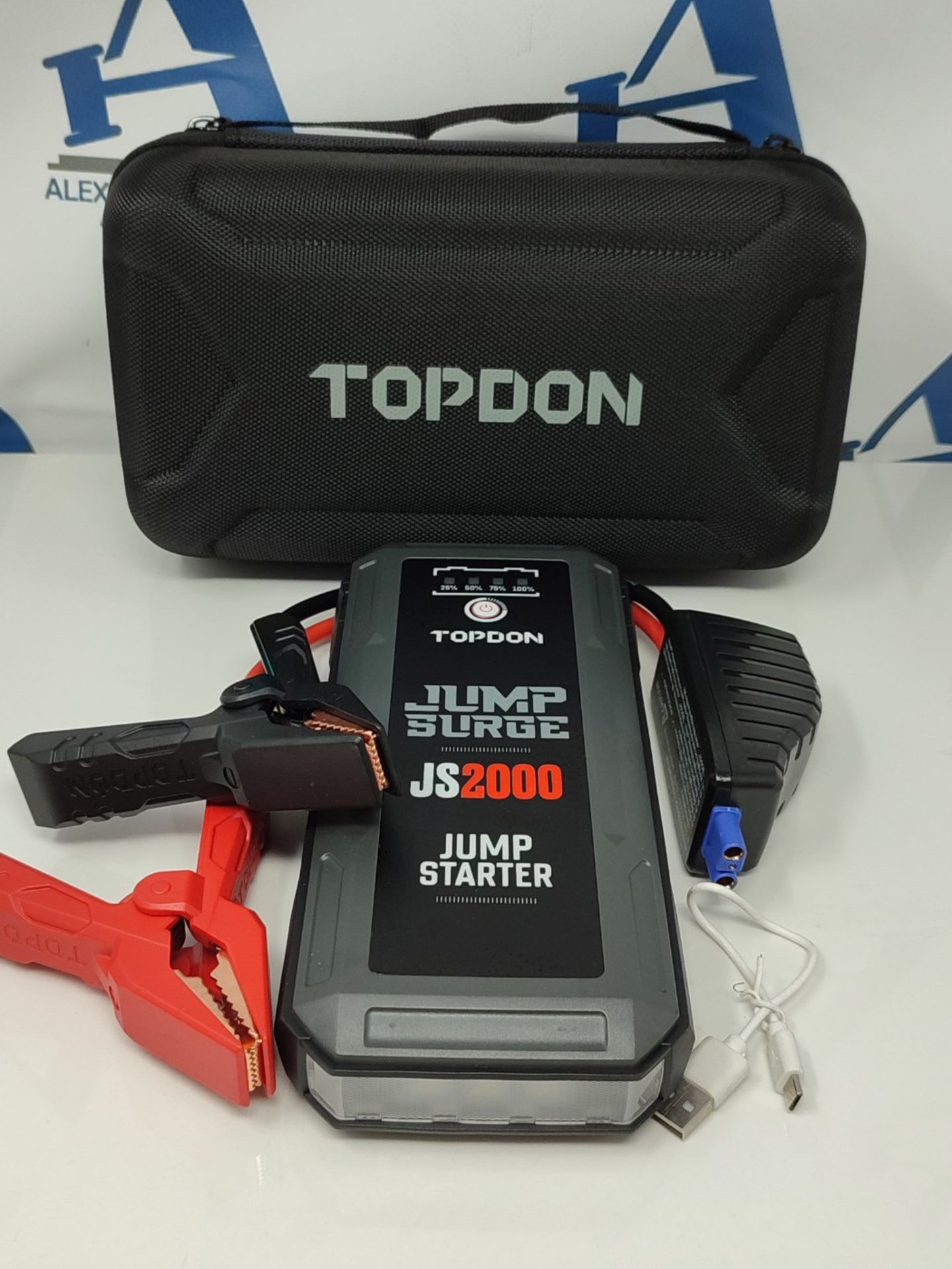 RRP £99.00 TOPDON Jump Starter JS2000, 2000A/16000mAh Battery Booster Jump Starter Power Pack for - Image 3 of 3