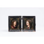 Flemish school: Diptych with Christ and Mary, oil on copper, 16th/17th C.