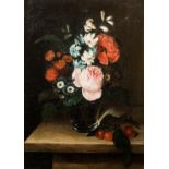 Carolina Friederica Friedrich (1749-1815): Flower still life with cherries, oil on canvas, dated 178