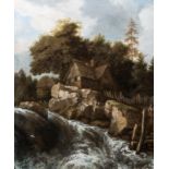 Allaert van Everdingen (1621-1675): Animated mountain landscape with a waterfall, oil on canvas