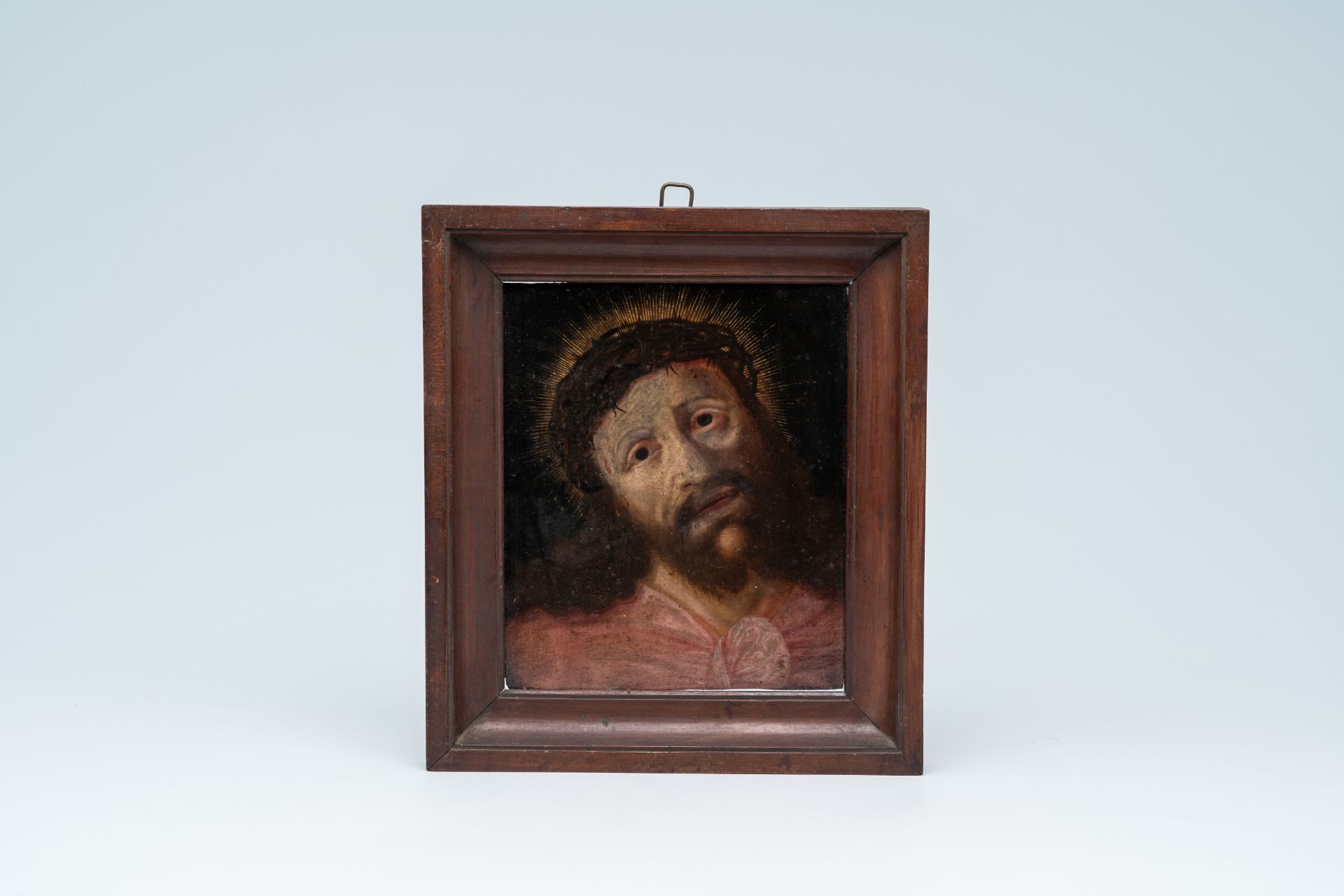 Johann Ulrich Mayr (1630-1704, in the manner of): Christ crowned with thorns, oil on panel, 18th C. - Image 2 of 6