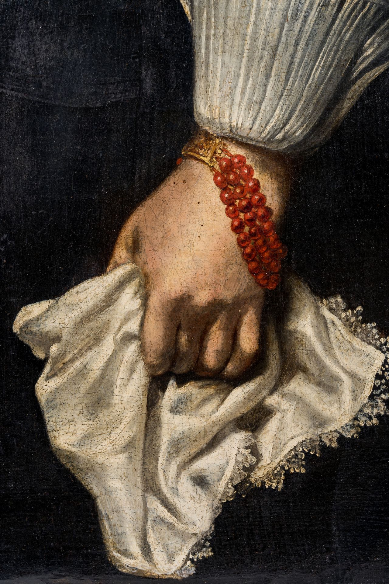 Flemish school, in the manner of Cornelis de Vos (1584-1651): Portrait of a lady, oil on canvas, 17t - Image 4 of 7