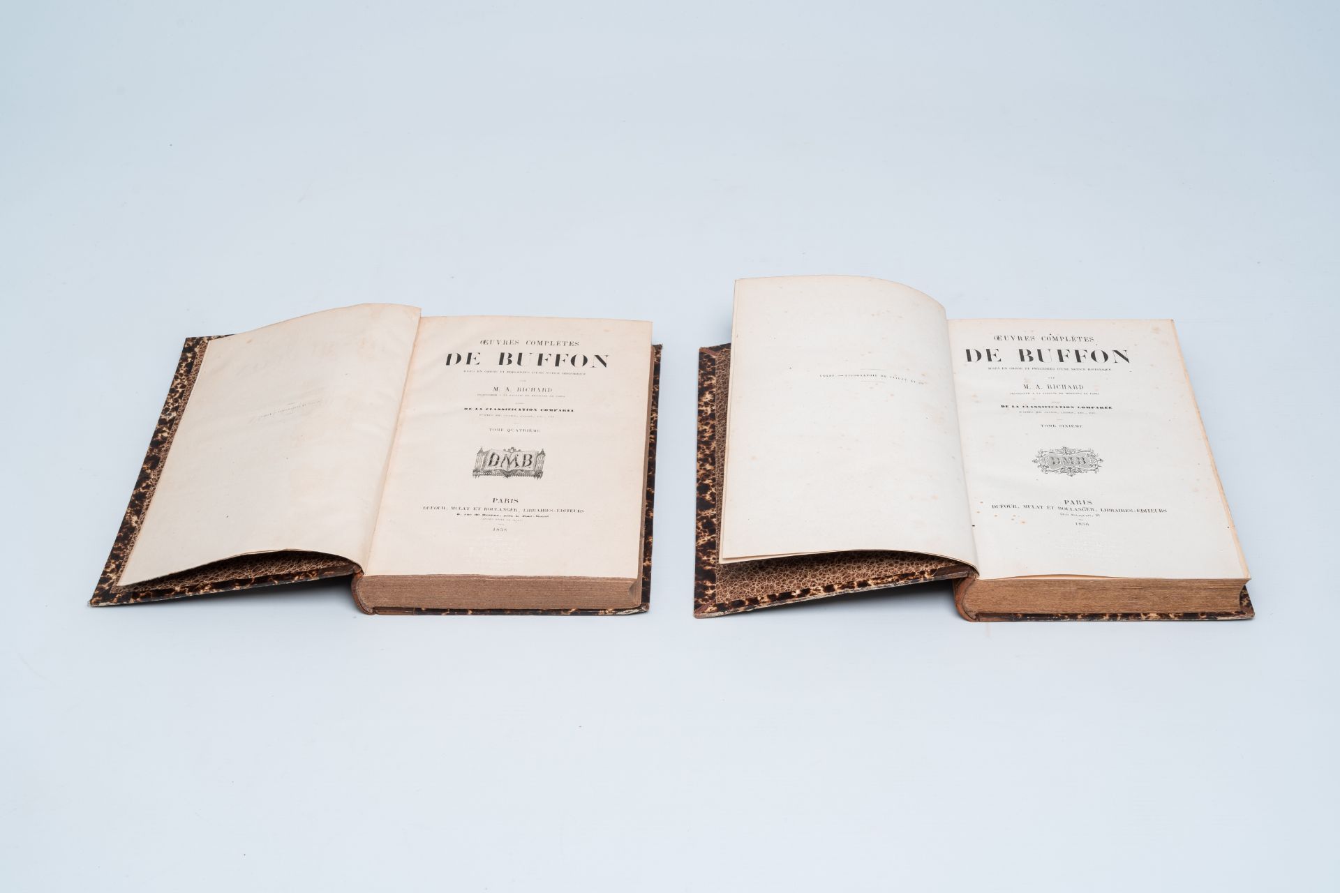 Georges-Louis Leclerc, comte de Buffon (1707-1778): oeuvres completes de Buffon, 6 vol. Paris, 1856- - Image 4 of 6