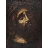 Spanish school: Ecce Homo, oil on canvas marouflated on panel, 17th C.