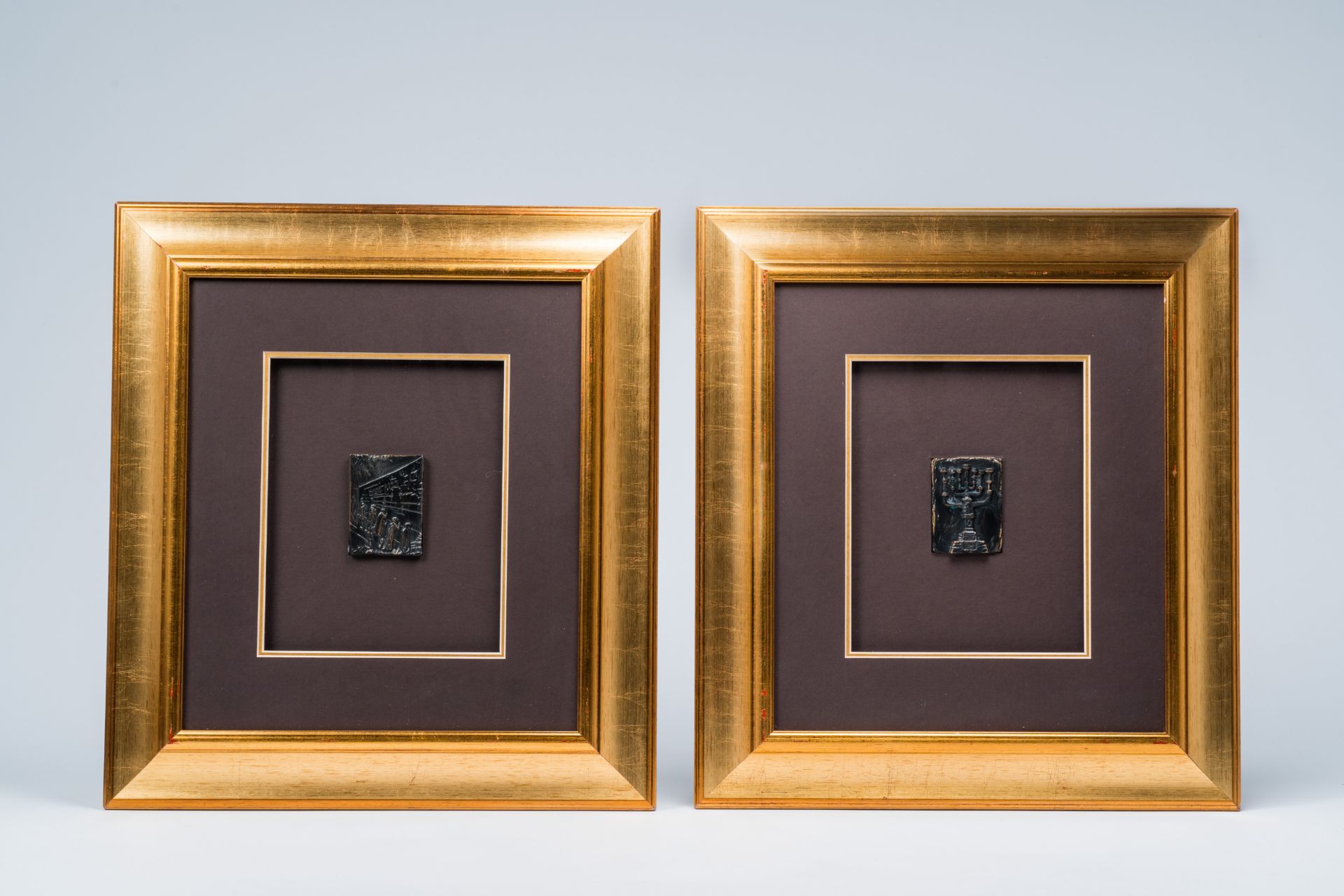 Salvador Dali (1904-1989, after): 'Jerusalem' and 'Menorat Hashalom', two bronze plaques