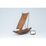 A painted wood model of an oceanic sloop, late 19th C.