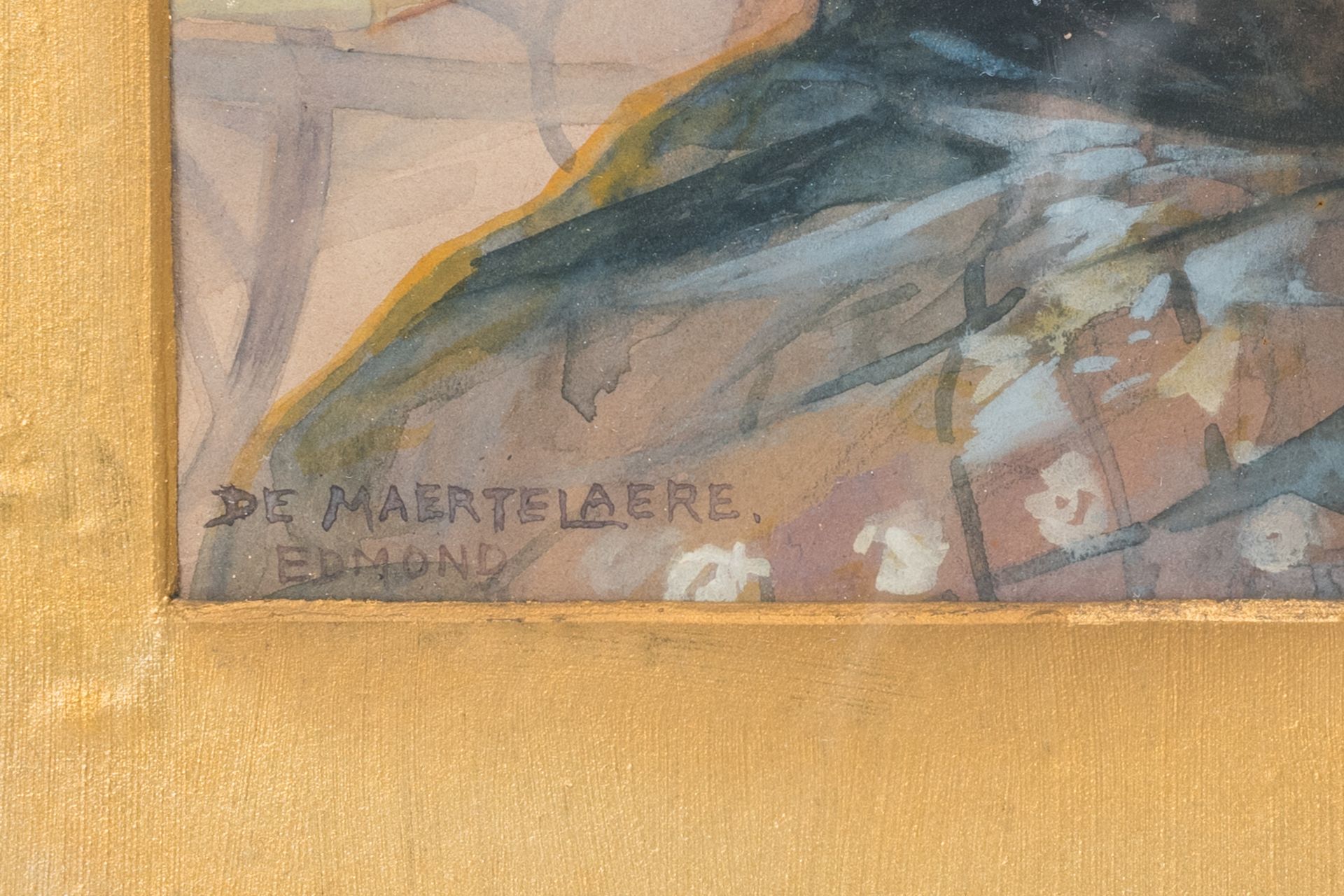 Belgian school: Five various works, mixed media, 19th/20th C. - Image 11 of 11