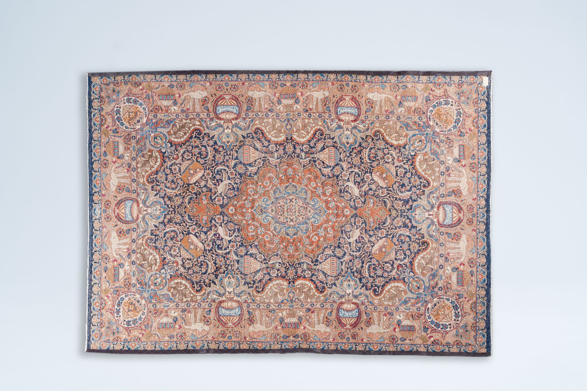 A large Iranian Kashmir rug with antiquities and birds among blossoming branches, wool on cotton, 20 - Image 3 of 14