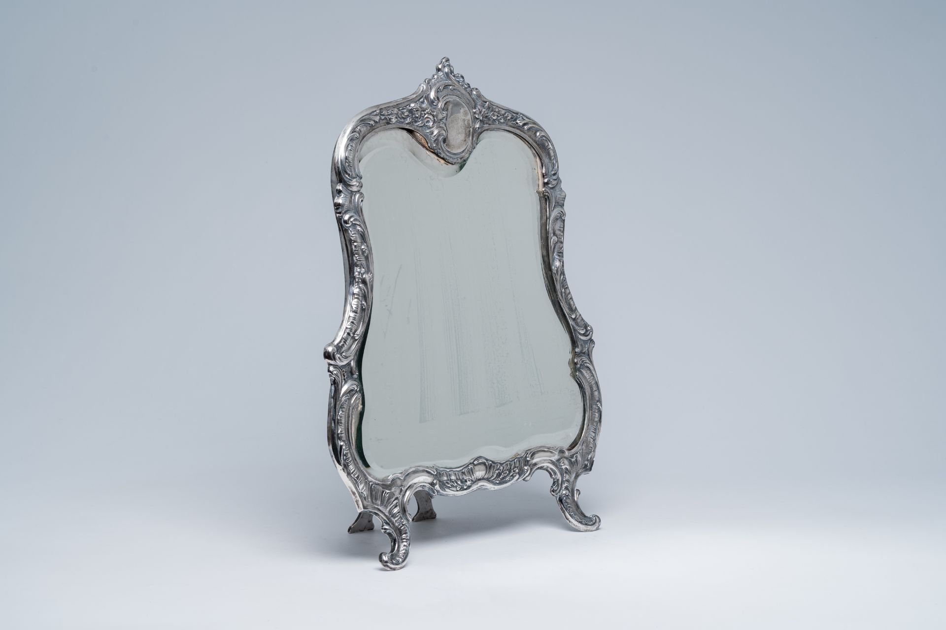 A Belgian silver Louis XV style mirror, 'Psyche Louis XV NÂ° 517', maker's mark Delheid Freres, 950/ - Image 2 of 6