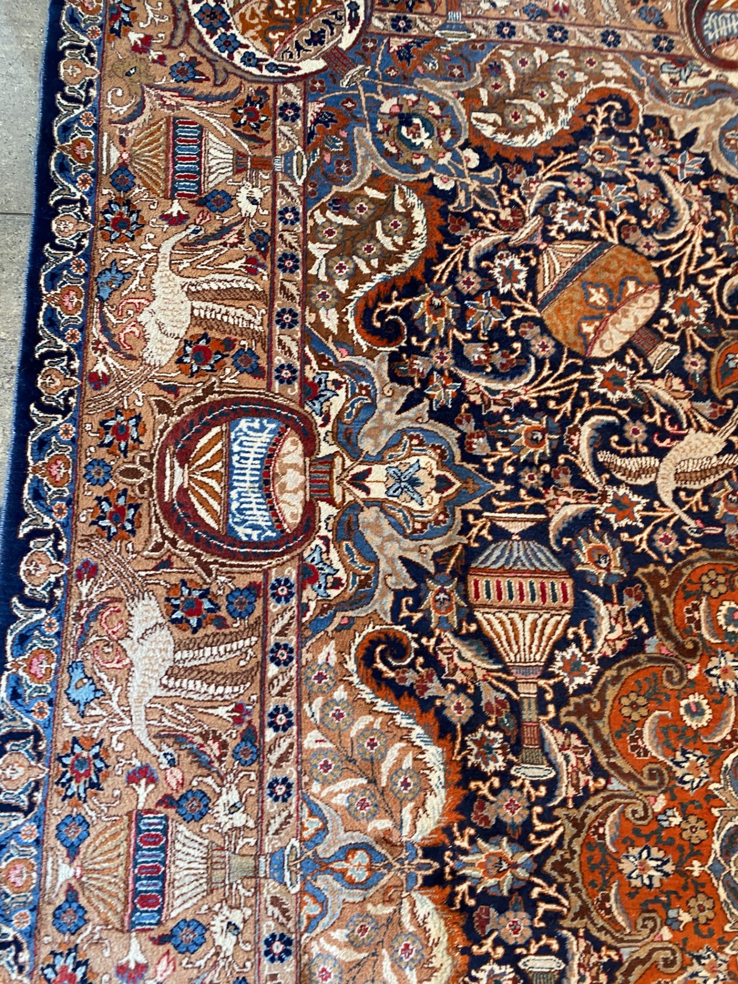 A large Iranian Kashmir rug with antiquities and birds among blossoming branches, wool on cotton, 20 - Image 12 of 14