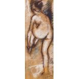 Roger Bonduel (1930-2019): Nude seen from the back, pastel on paper, dated (19)76