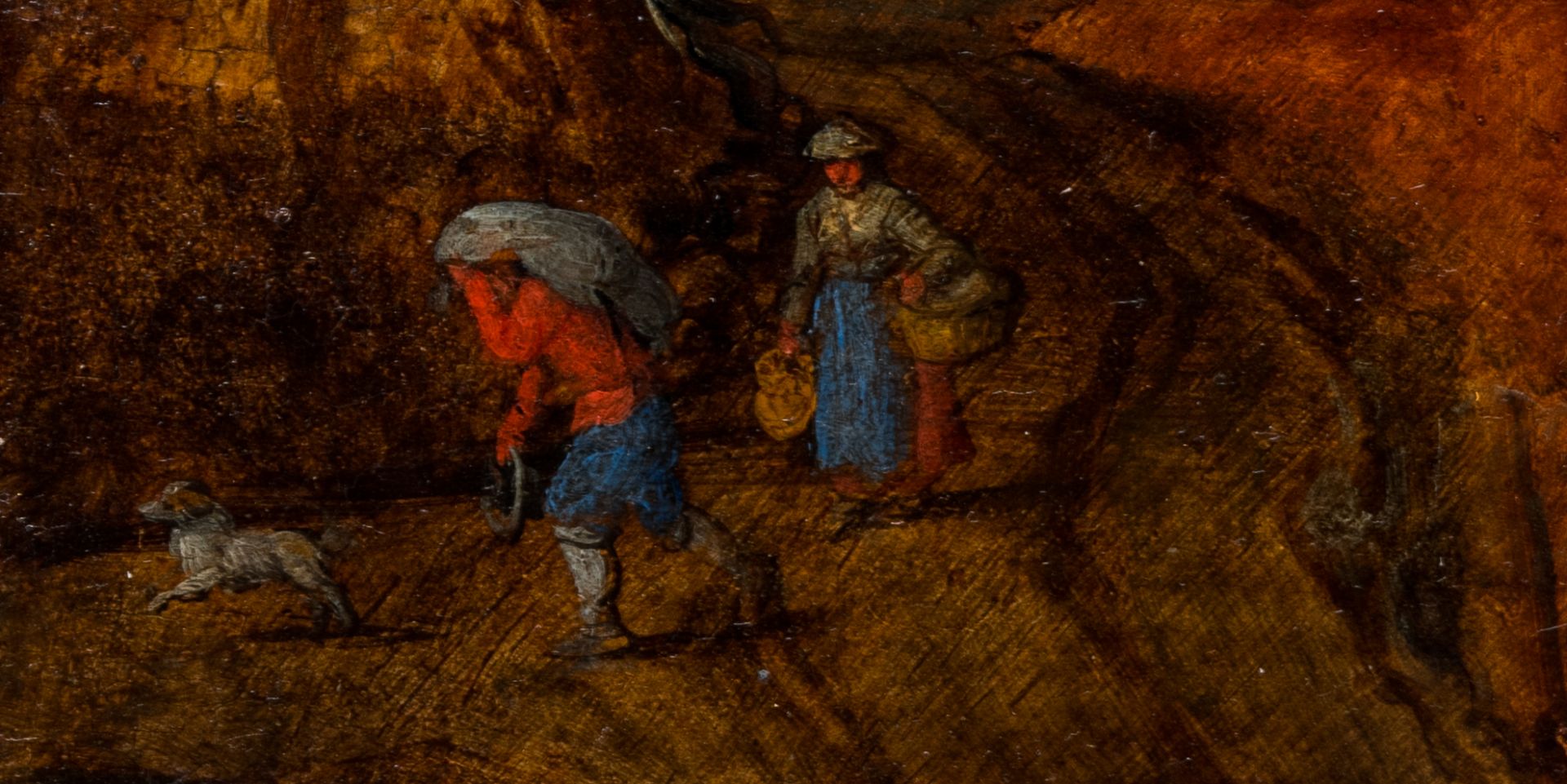 Flemish school, in the manner of Joos de Momper and Jan II Brueghel: Three scenes from everyday life - Image 4 of 5