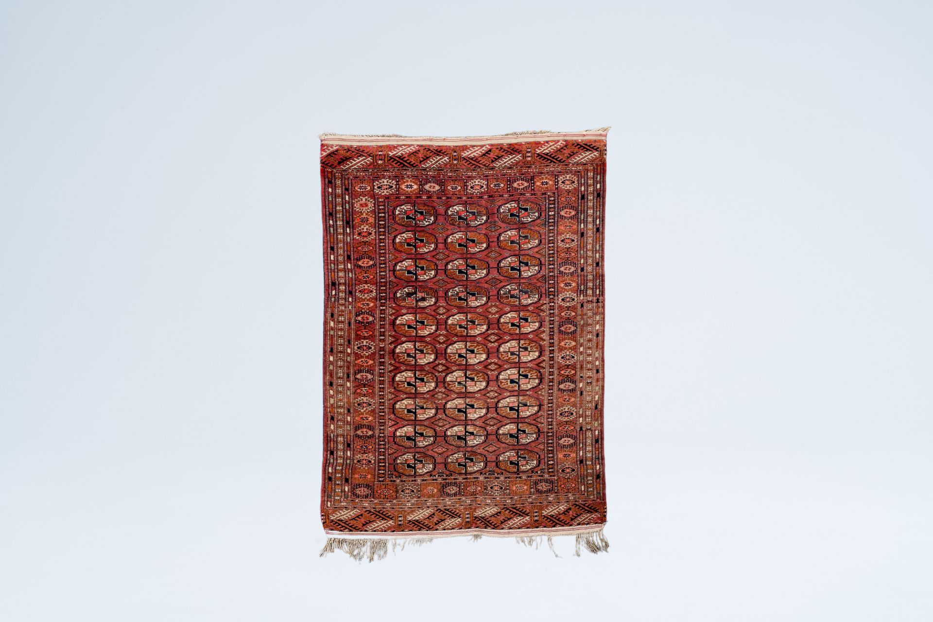 A Turkmen Tekke rug, wool on cotton, 20th C.