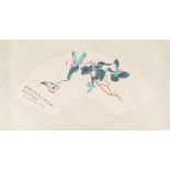 Chinese school, with the signature of Yu Feian (1889-1959, äºŽéžé—‡): A butterfly and a blossoming