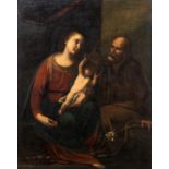 Italian school: The Holy Family, oil on canvas, 17th C.