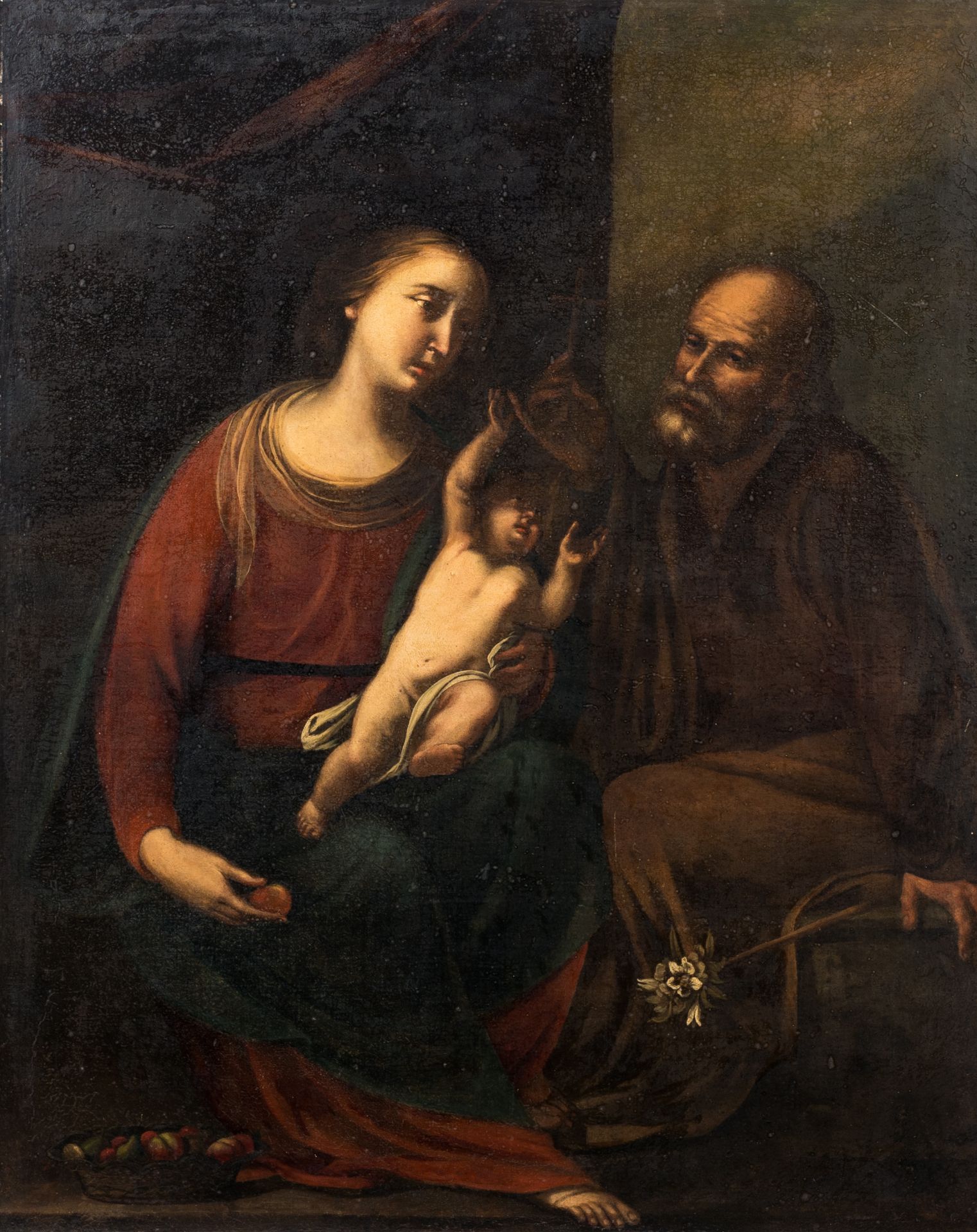 Italian school: The Holy Family, oil on canvas, 17th C.