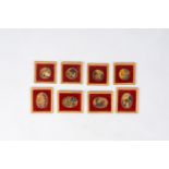 Italian school: Eight round and oval paintings depicting the life of Christ and Mary, oil on agate,