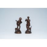 Alfred Dubucand (1828-1894): The hunting guards, brown patinated bronze