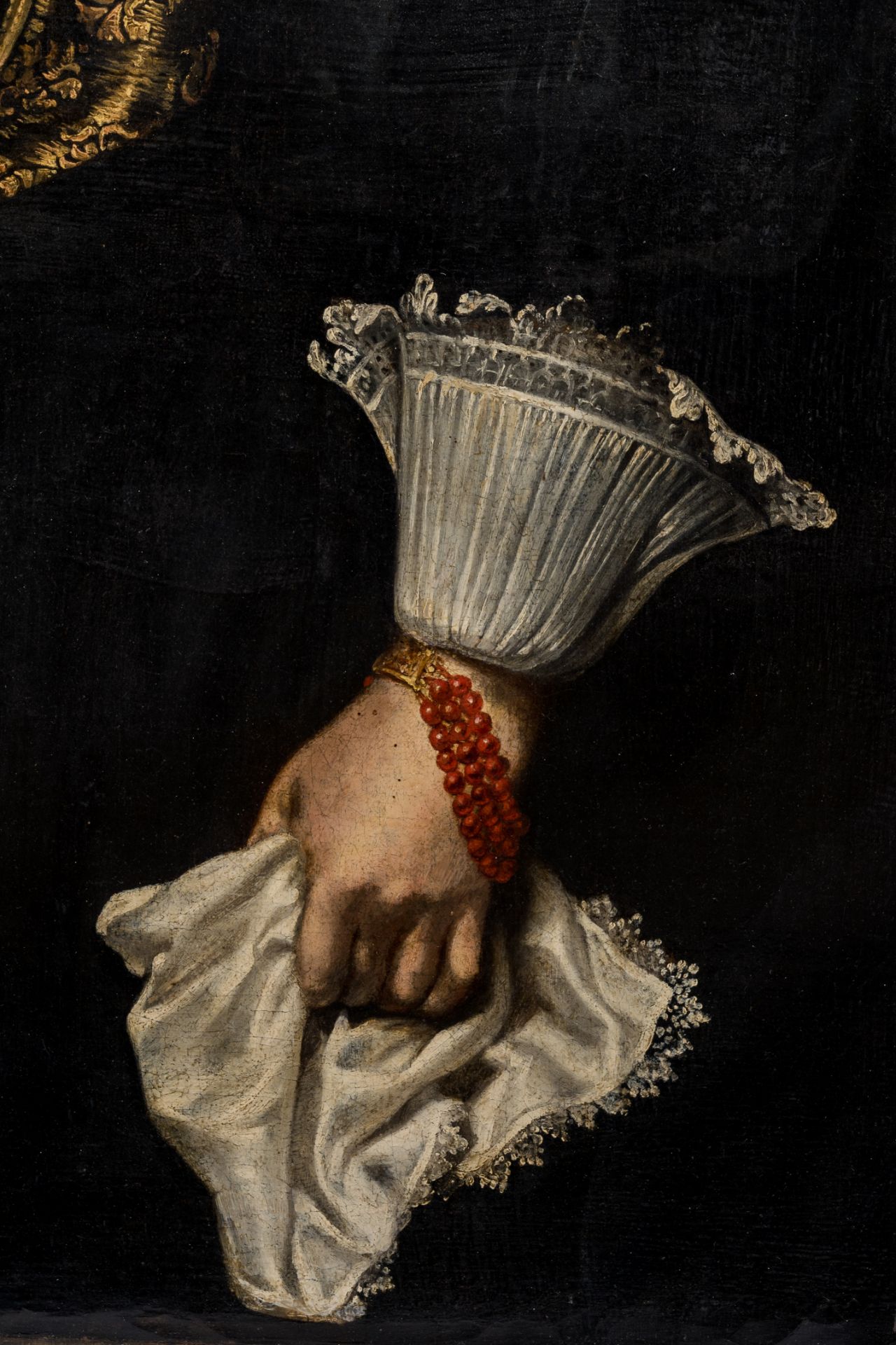 Flemish school, in the manner of Cornelis de Vos (1584-1651): Portrait of a lady, oil on canvas, 17t - Image 6 of 7