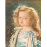 Ghislaine de Riquet de Caraman Chimay (1865-1955): Portrait of a girl, pastel on paper, dated 1904