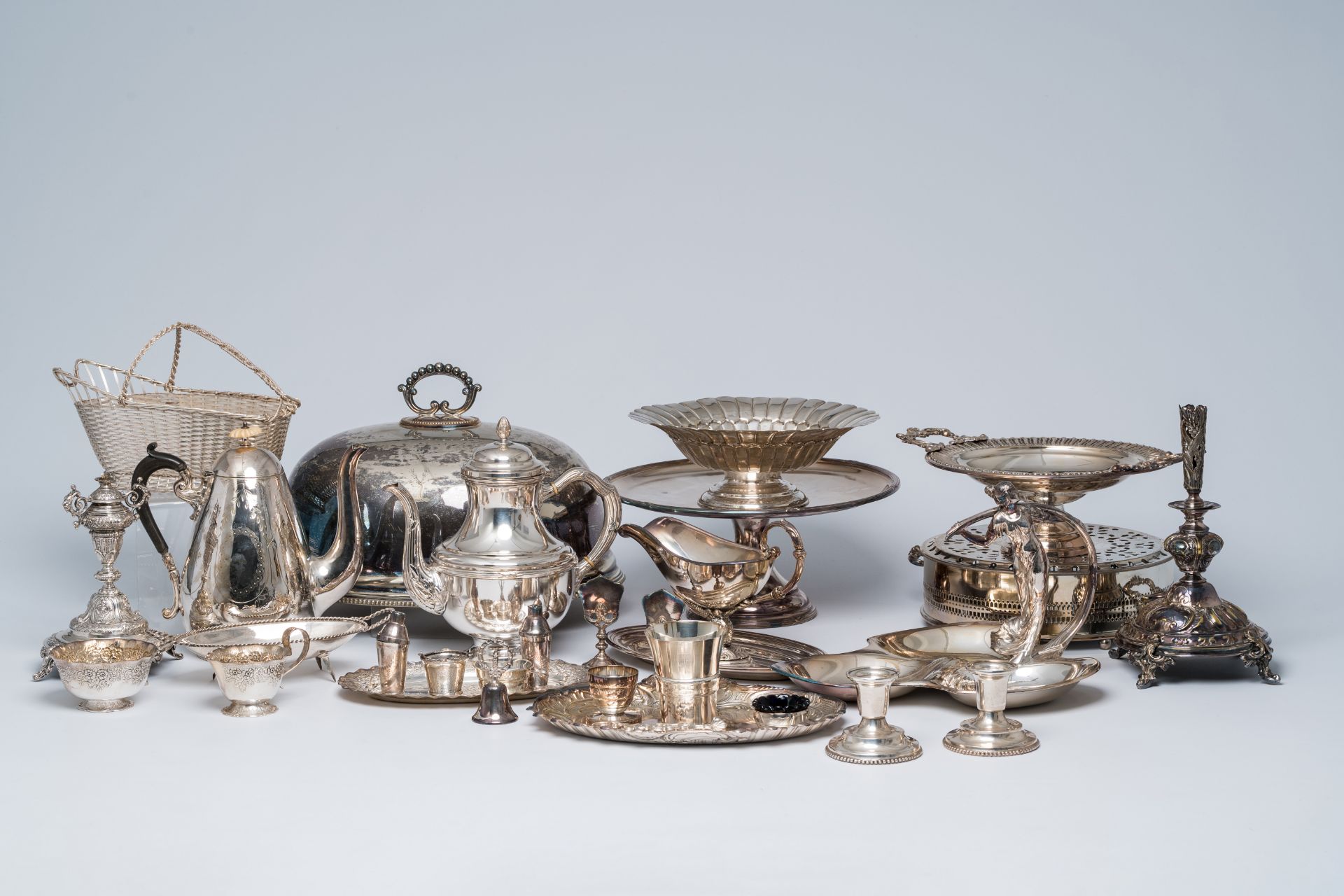 An extensive collection of silver plated tableware, a.o. Laderier, WMF, Wiskemann, 20th C.