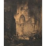 Jules De Bruycker (1870-1945): 'Le Chateau des Comtes de Flandre Gand', etching, [1913]