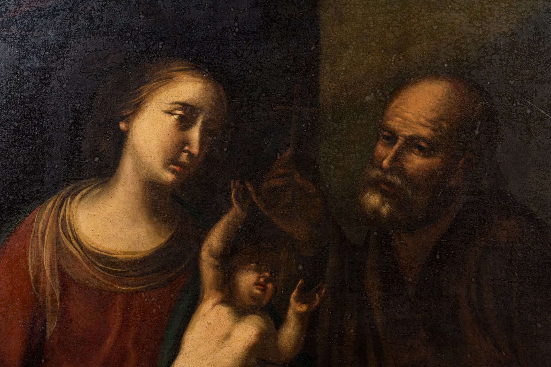 Italian school: The Holy Family, oil on canvas, 17th C. - Image 4 of 6