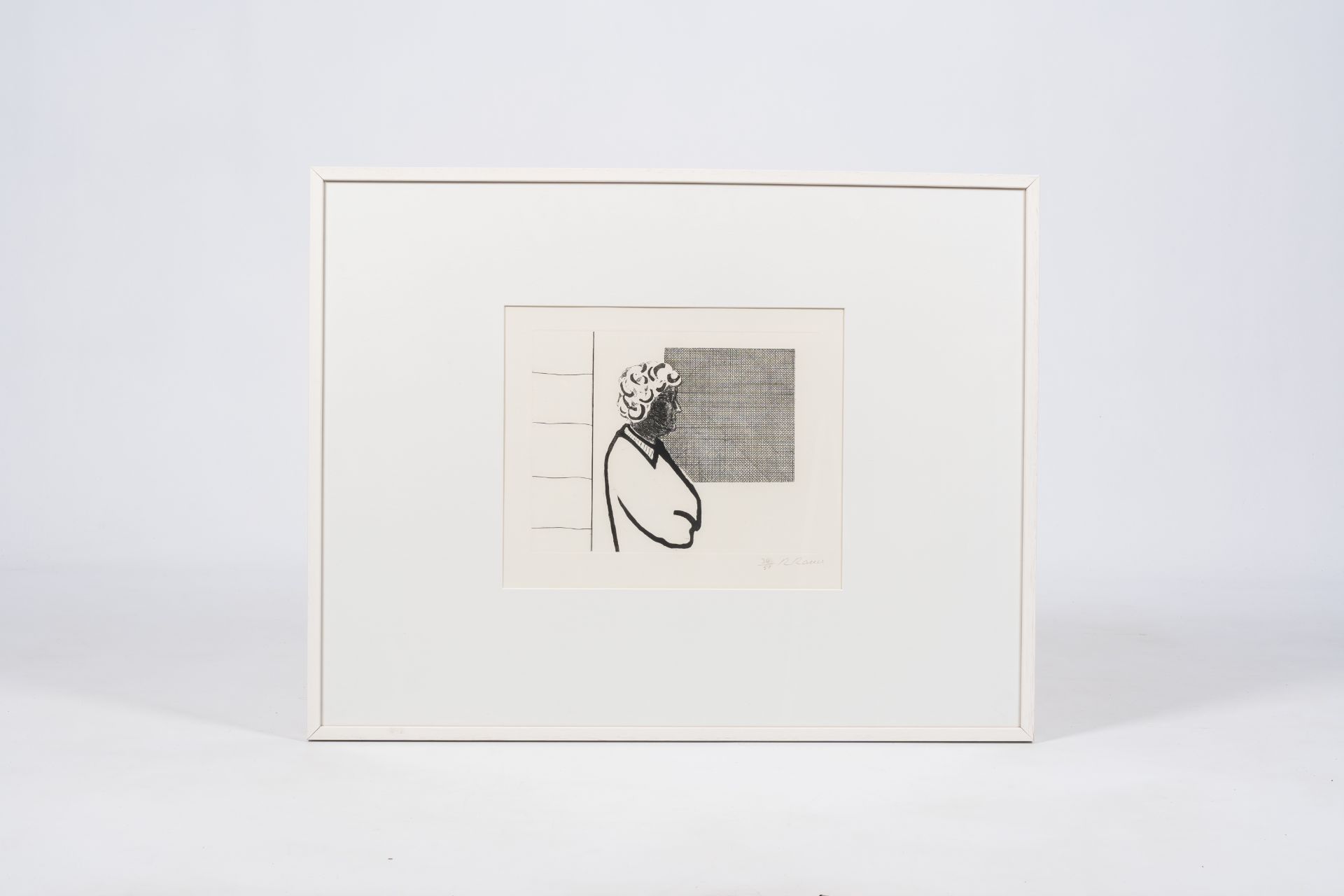 Roger Raveel (1921-2013): Profile with hatched square, etching, ed. 34/50 - Image 2 of 4