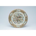 A Chinese Canton famille rose '100 butterflies' charger, 19th C.