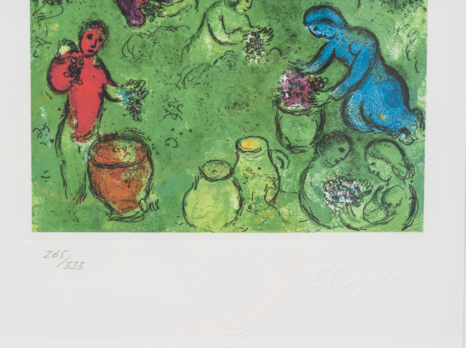 Marc Chagall (1887-1985, after): 'Les vendanges' and 'Les jeunes Gens de Methynmne', zincographies, - Image 4 of 6