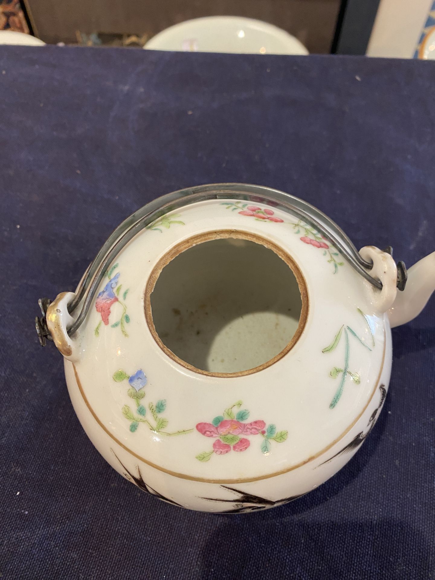 A Chinese famille rose teapot and cover with swallows and butterflies among blossoming branches, 19t - Image 15 of 21