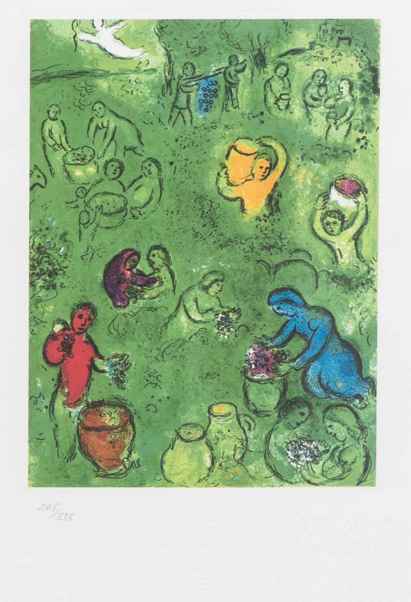 Marc Chagall (1887-1985, after): 'Les vendanges' and 'Les jeunes Gens de Methynmne', zincographies, - Image 3 of 6
