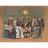 Henri de Toulouse-Lautrec (1864-1901, in the manner of): Parisian nightlife, mixed media on paper