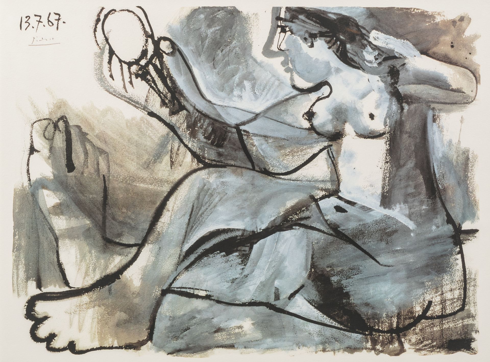 Pablo Picasso (1881-1973, after): 'Nude with a mirror', multiple, [1967]