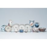 A varied collection of Chinese blue, white, famille rose and Amsterdams bont porcelain, 18th/19th C.